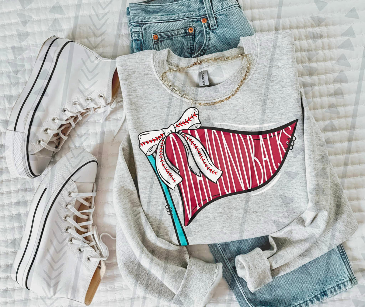 Baseball Team Pennant Flag Graphic Tee | Retro Game Day Shirt | Ballpark Aesthetic - Pretty Petty Co