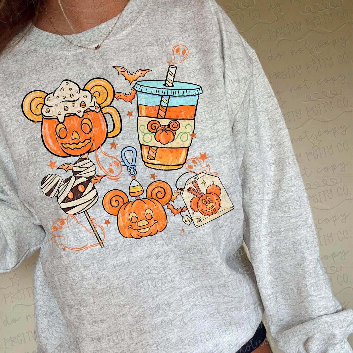 Halloween Pumpkin Treats Graphic Tee | Spooky Coffee Candy Corn Fall Shirt | Cute Women’s Halloween Tee