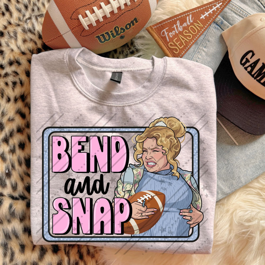 Bend and Snap Football Tee | Funny Game Day Shirt | Pink Football Graphic Tee | Football Season Shirt