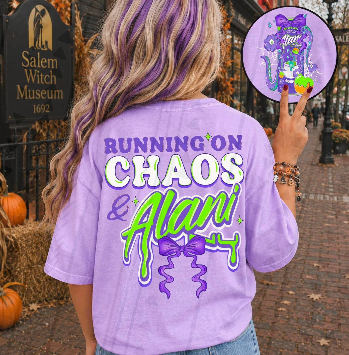 Running on Chaos & Energy Drinks Halloween Graphic Tee – Spooky Caffeine Shirt