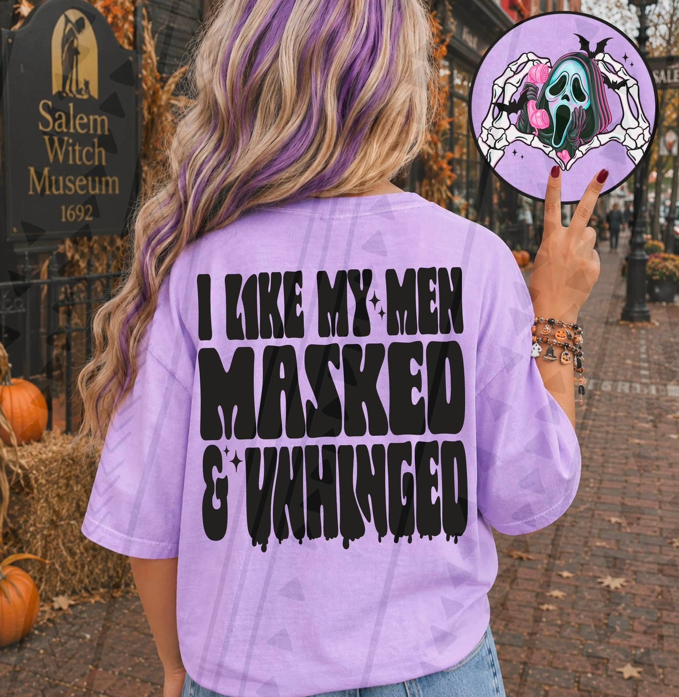 I Like My Men Masked & Unhinged Graphic Tee – Spooky GF Inspired Halloween Shirt