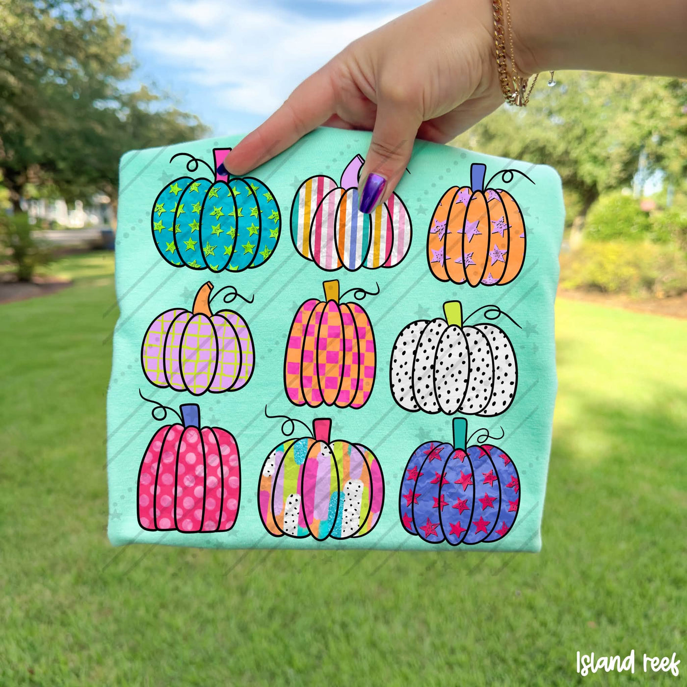Preppy Colorful Pumpkin Fall Graphic Tee | Trendy Girly Autumn Shirt | Cute Pumpkin T-Shirt