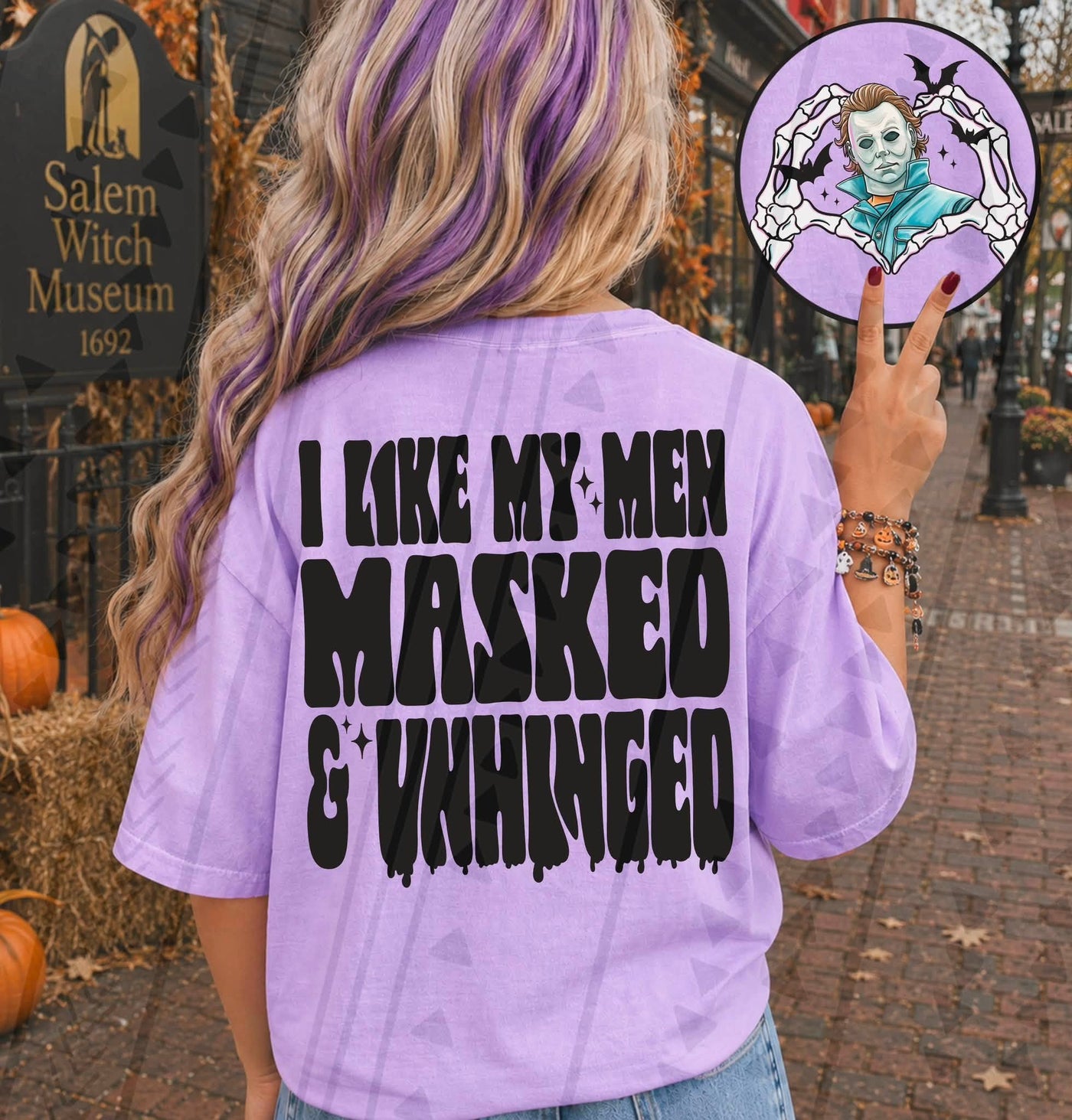 I Like My Men Masked & Unhinged Graphic Tee – Retro Horror Halloween Shirt