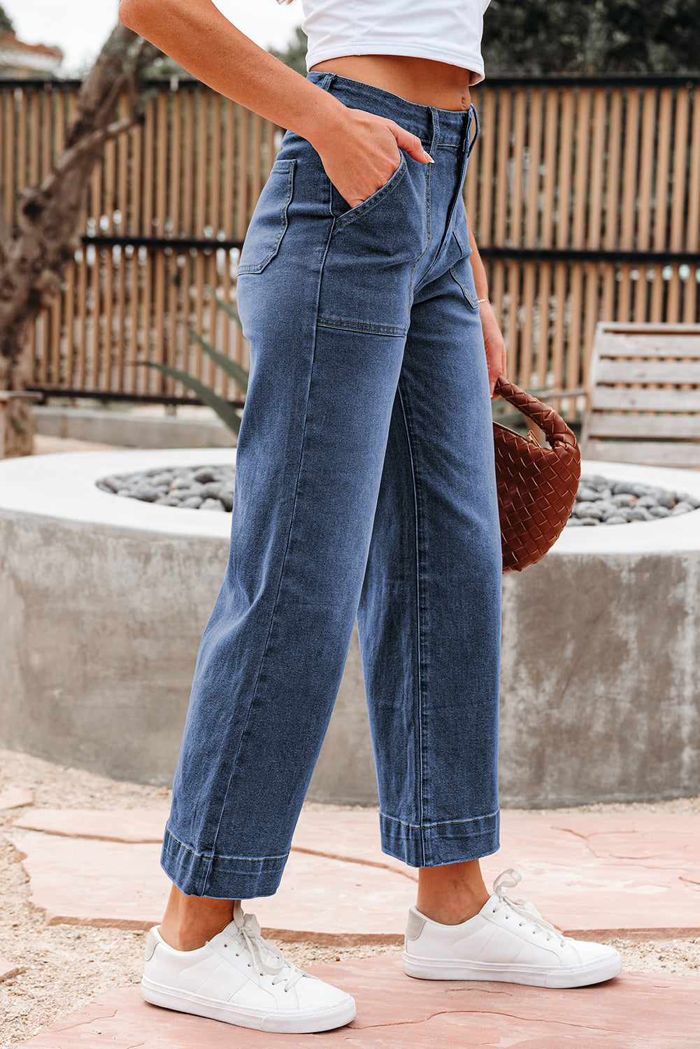 Breen Cropped High Rise Wide Leg Jeans - Pretty Petty Co