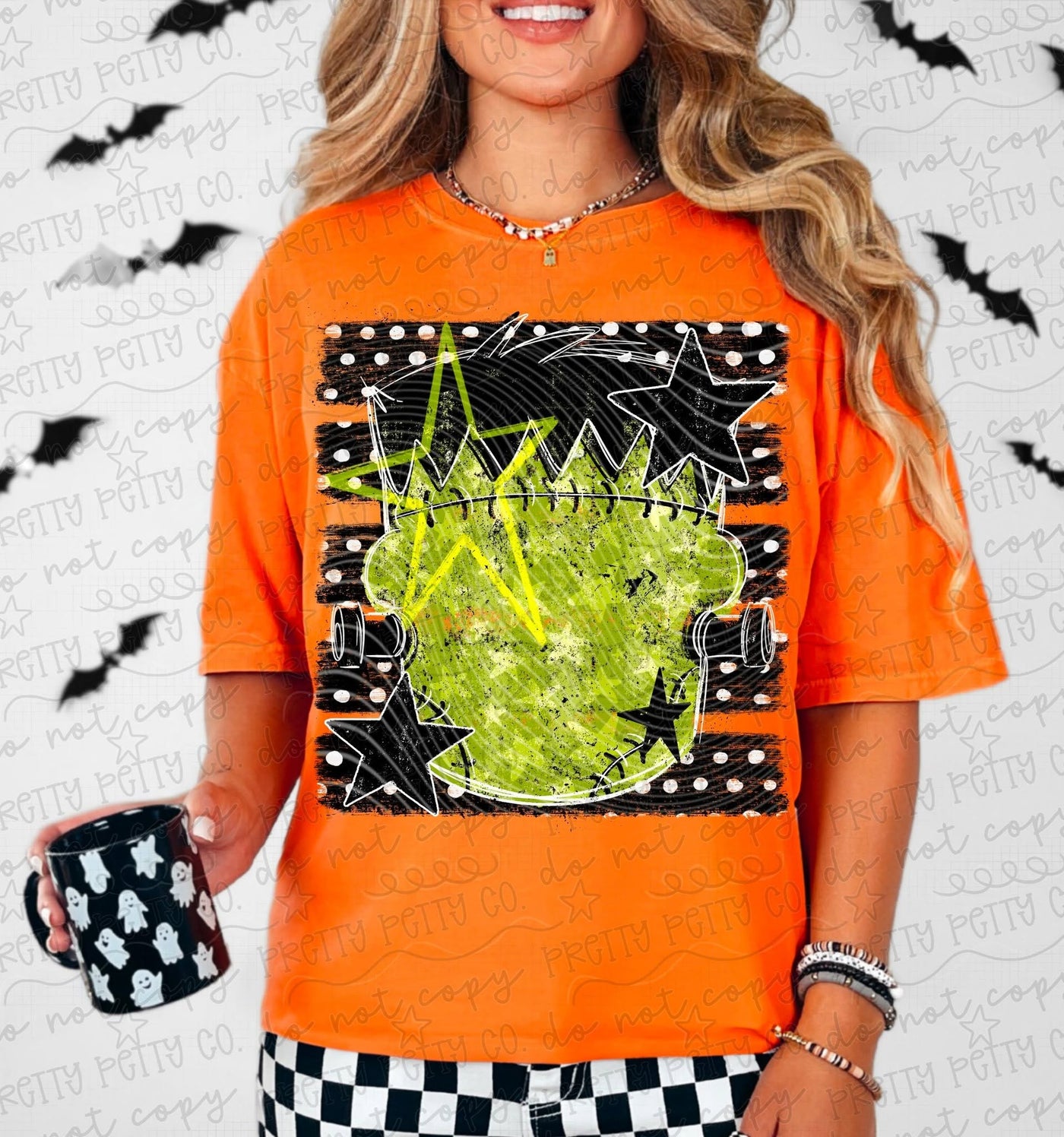Green Monster Halloween Graphic Tee | Spooky Monster Face Shirt | Retro Halloween T-Shirt