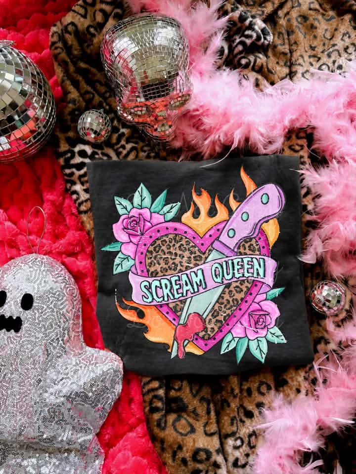 Scream Queen Halloween Graphic Tee | Spooky Season Halloween Shirt | Trendy Halloween Tee