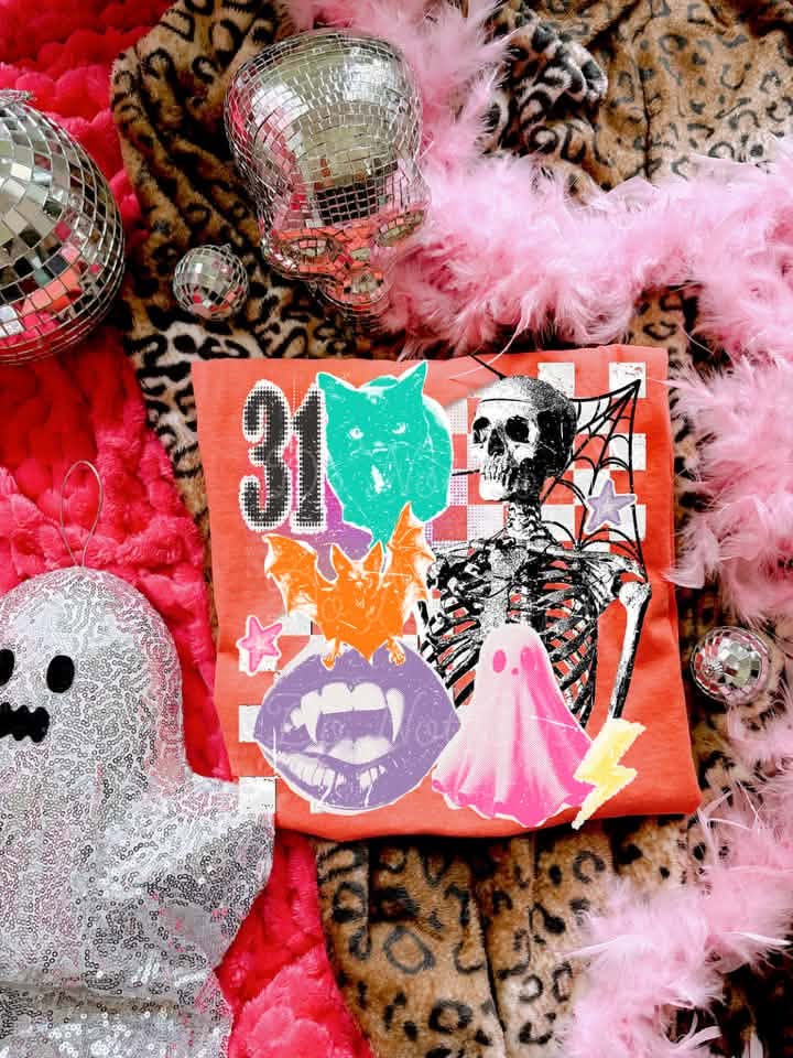 Skeleton Halloween Graphic Tee | Spooky Skeleton Halloween Shirt | Trendy Halloween Tee