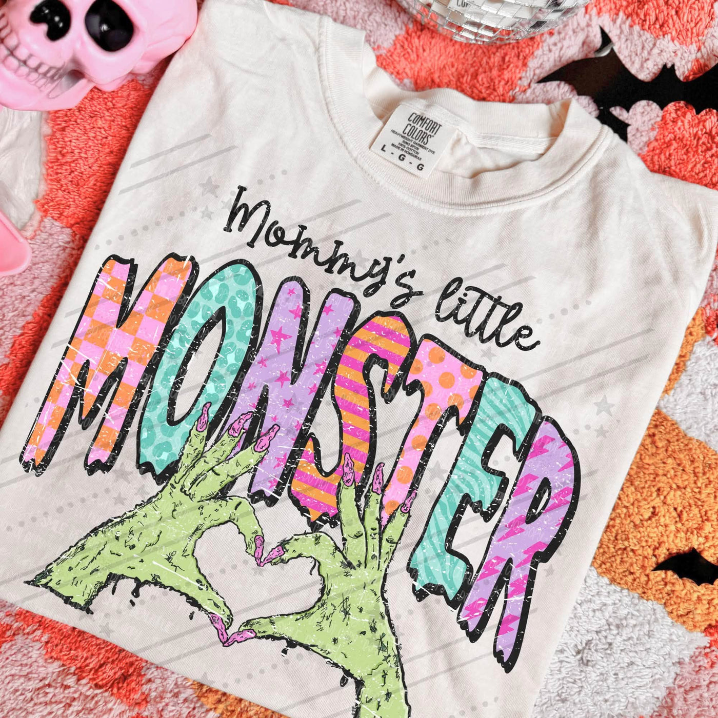 Mommy’s Little Monster Girls Halloween Graphic Tee – Cute Spooky Kids Shirt