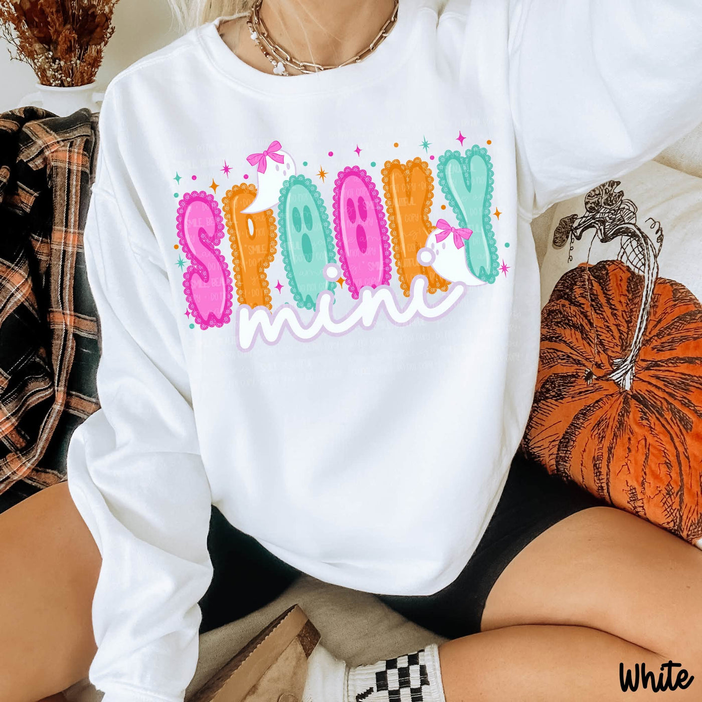 Spooky Mini Halloween Graphic Sweatshirt – Matching Ghost Shirts