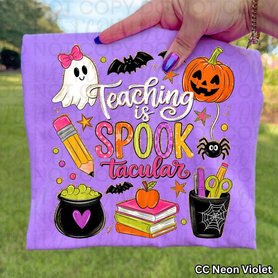 Teaching Is Spooktacular Halloween Teacher Comfort Colors Shirt – Spooky Teacher Tee
