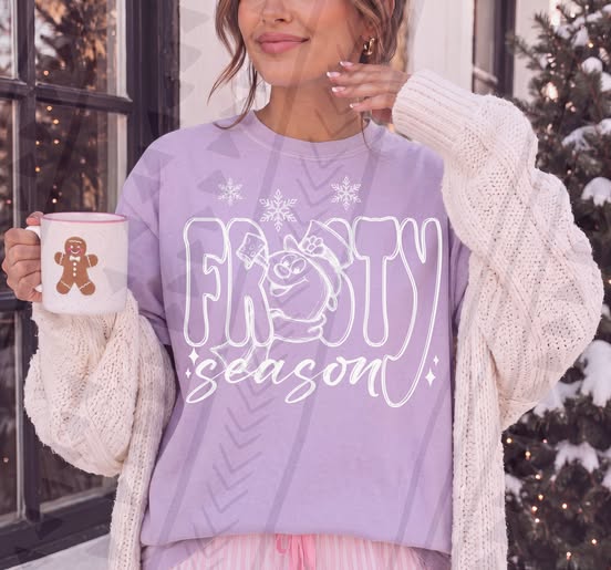 Frosty Season Snowman Graphic Tee | Cute Winter Christmas Holiday Shirt