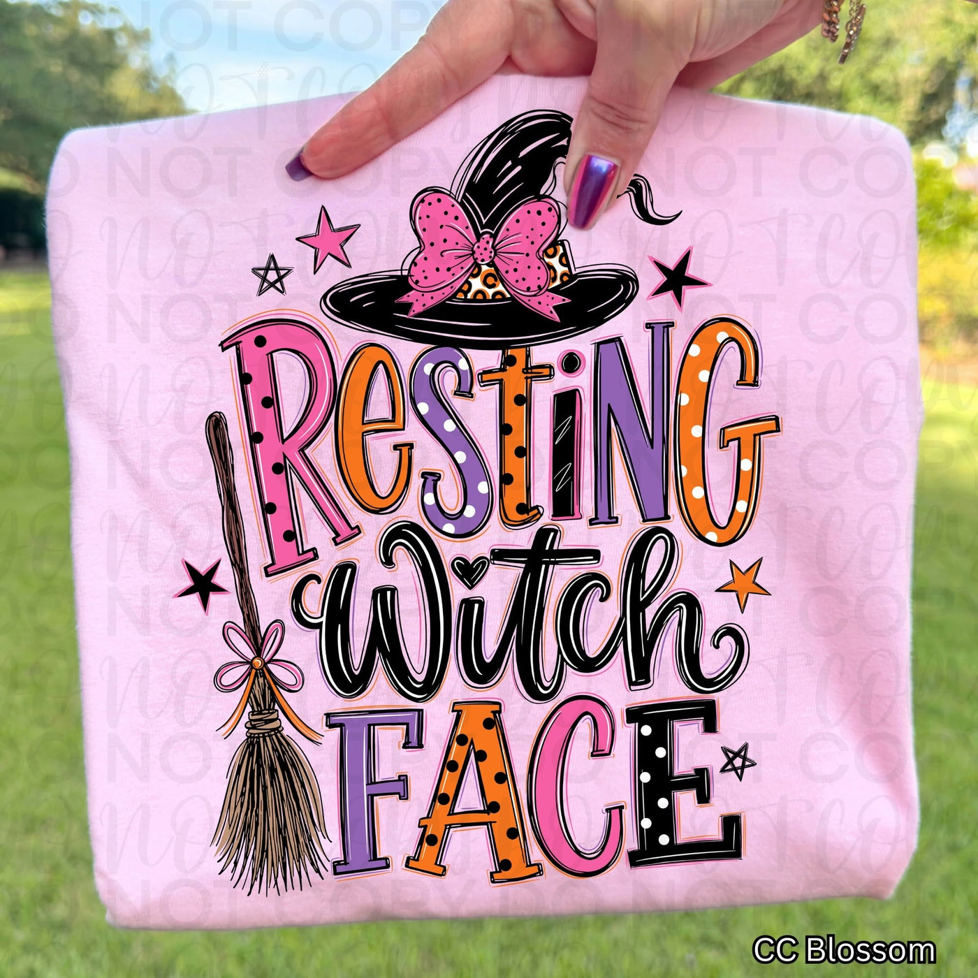 Resting Witch Face Shirt | Funny Halloween Graphic Tee | Pink Witch Hat Halloween Shirt | Spooky Season Tee