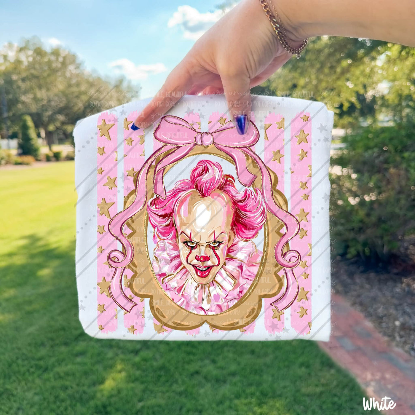Pink Killer Clown Horror Graphic Tee | Spooky Halloween Shirt