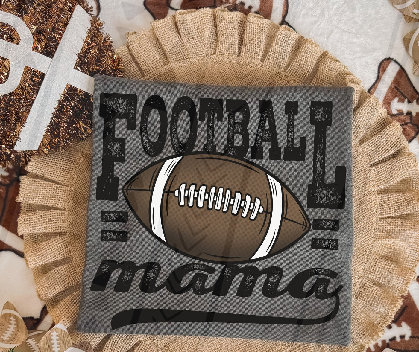 Football Mama Graphic Tee | Vintage Football Mom Game Day Shirt | Sports Mom Tee