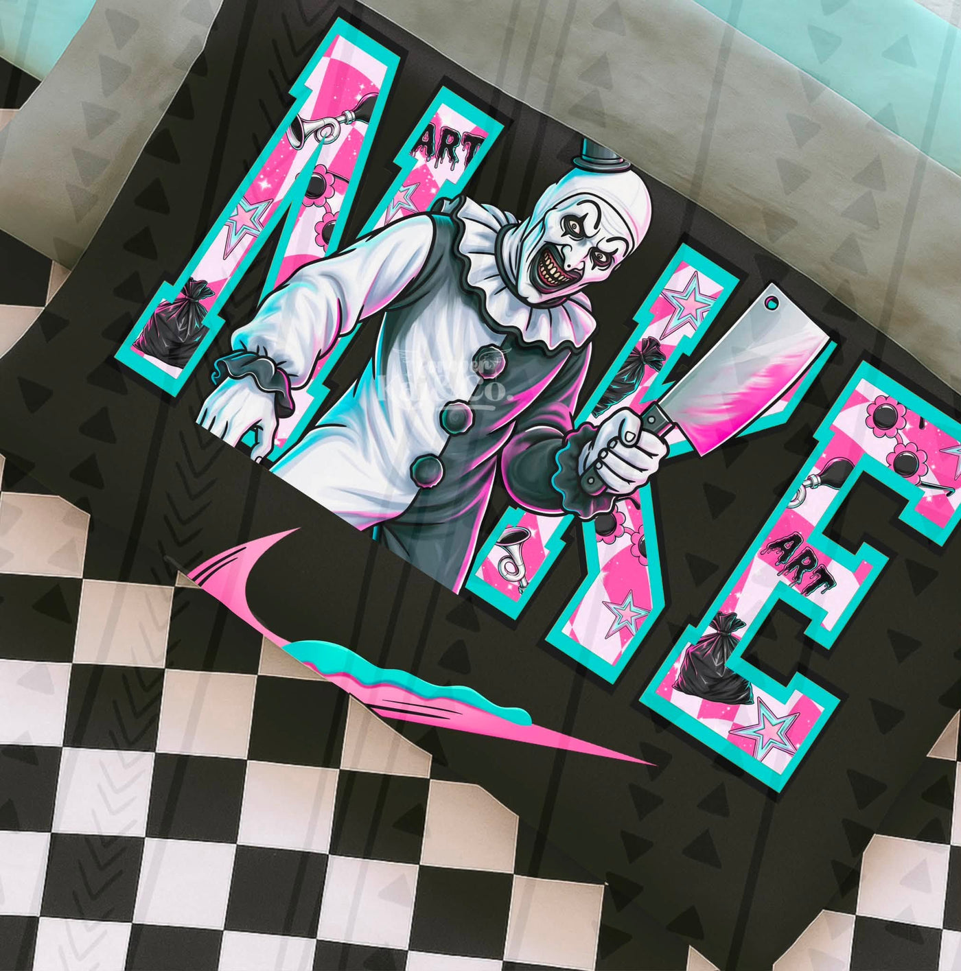 Pink Clown Killer Horror Graphic Tee – Retro Creepy Halloween Shirt