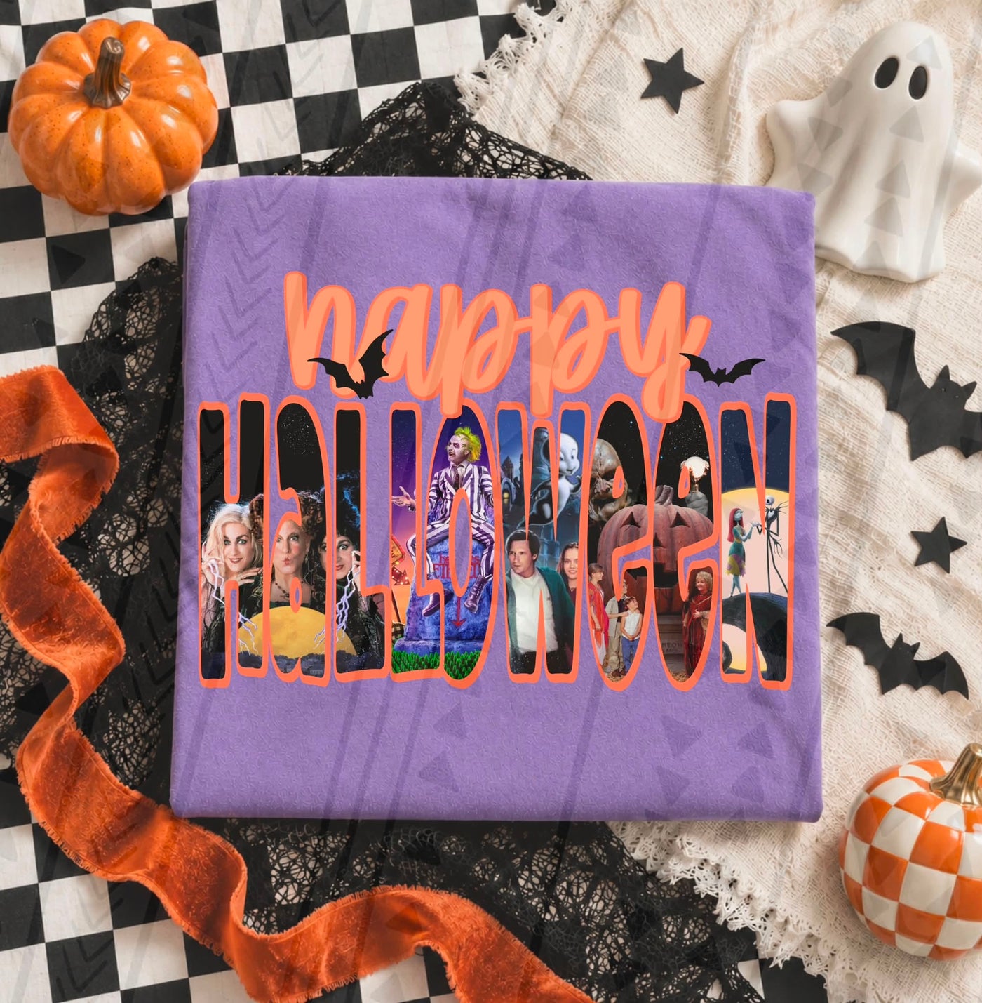 Happy Halloween Horror Character Graphic Tee – Spooky Movie Halloween Shirt