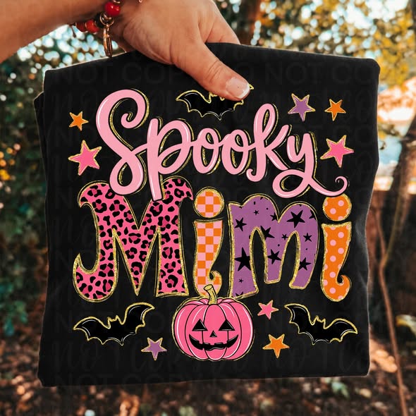 Colorful Spooky Mimi Graphic Tee – Cute Mimi Halloween Shirt