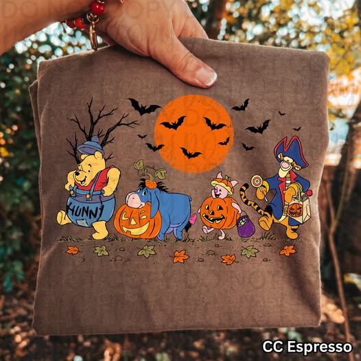 Classic Bear & Friends Halloween Graphic Tee | Spooky Pumpkin Fall Shirt | Cute Vintage Halloween Character Tee