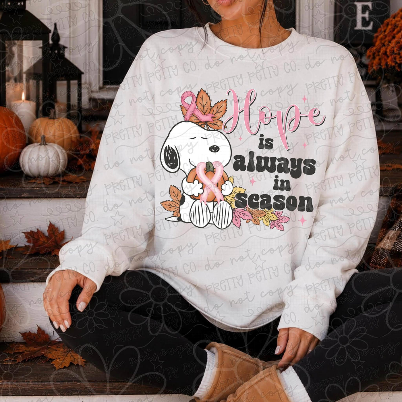 Hope Is Always in Season Breast Cancer Awareness Shirt | Pink Ribbon Fall Tee | Cancer Support Shirt