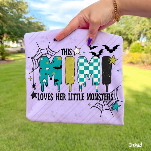 This Mimi Loves Her Little Monsters Halloween Graphic Tee – Spooky Grandma Shirt