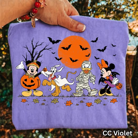 Retro Halloween Mouse & Friends Graphic Tee | Vintage Spooky Fall Character Shirt | Cute Halloween Comfort Colors Tee