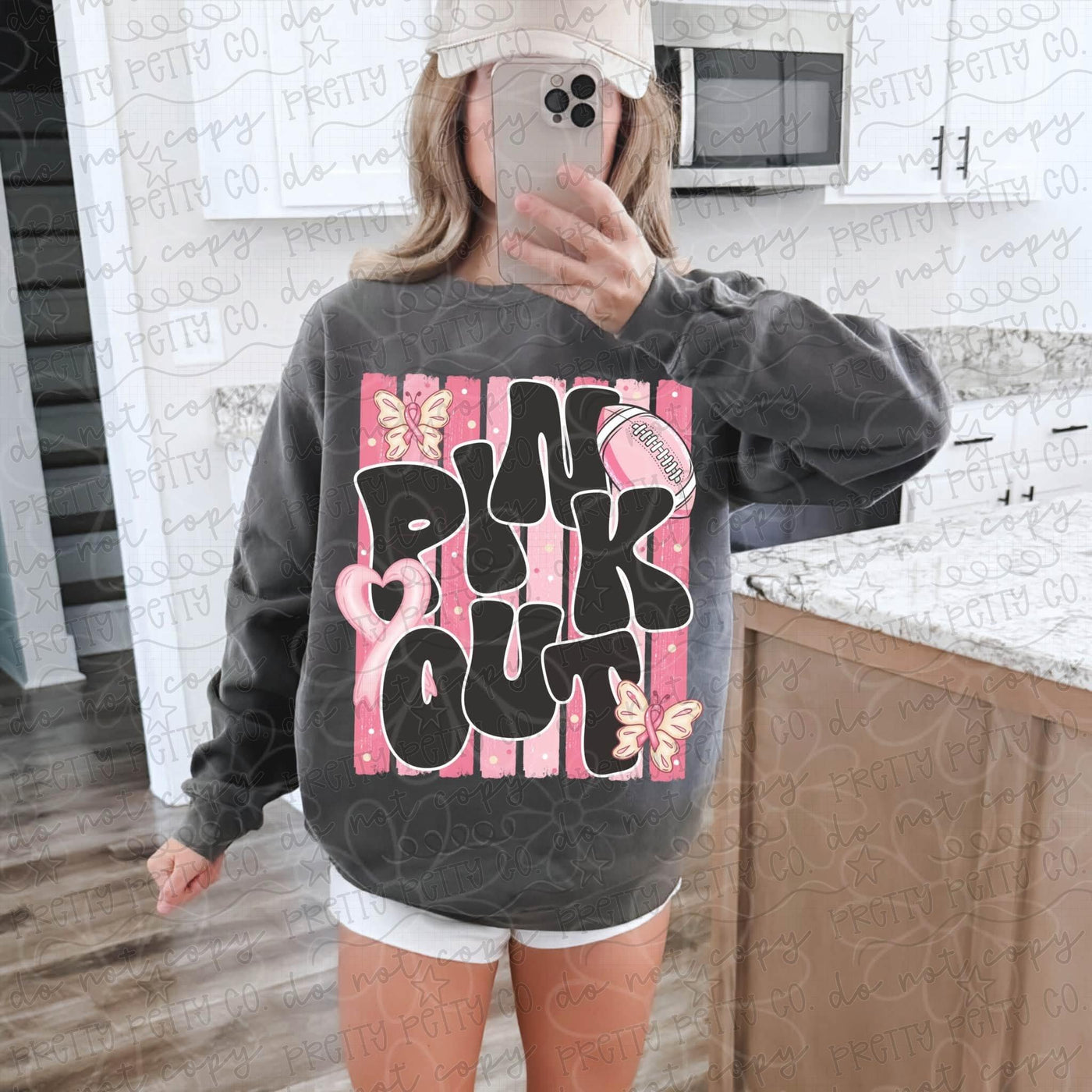 Pink Out Football Breast Cancer Awareness Shirt | Pink Ribbon Game Day Tee | October Awareness Shirt