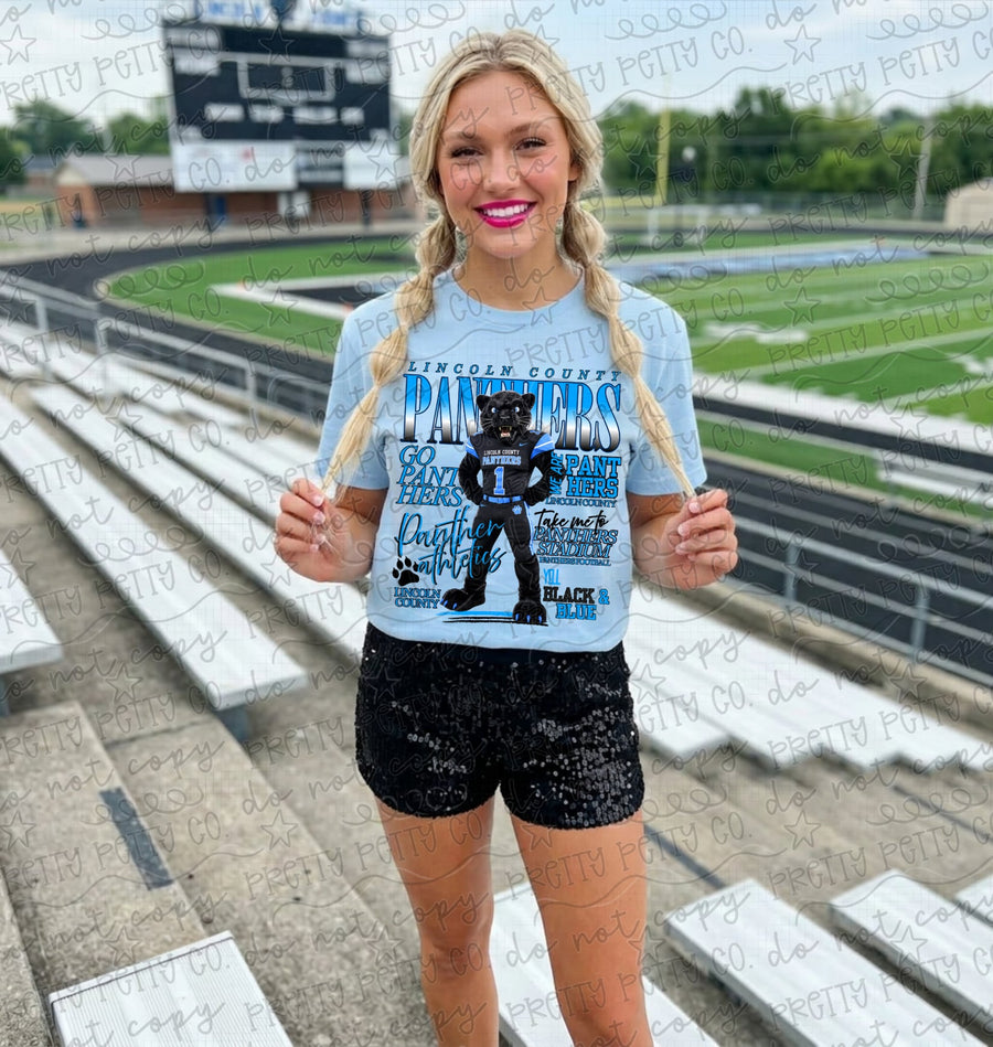 Lincoln County Panthers Shirt | School Spirit Graphic Tee | Panthers Game Day T-Shirt for Students, Parents & Fans