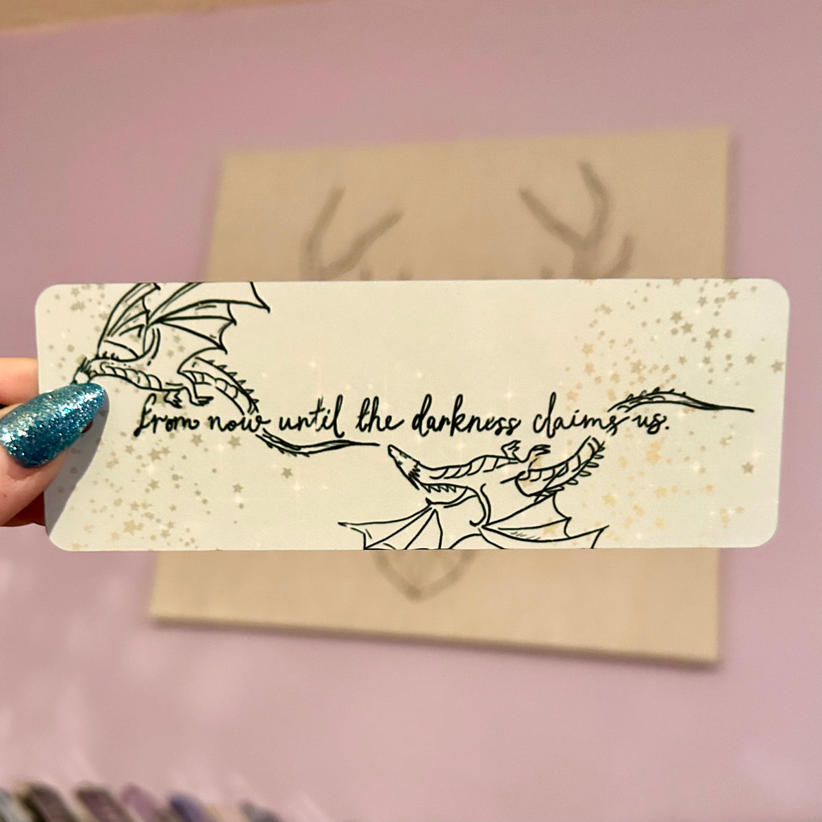 Throne of Glass From Now to The Darkness Claims Us Metal Bookmark