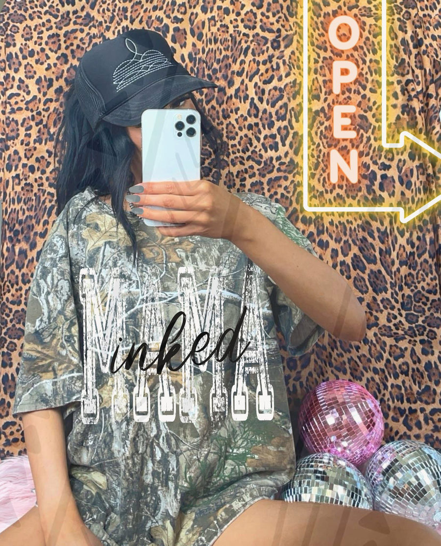 Inked Mama Shirt – Edgy Mom Graphic Tee – Unisex DTF Print - Pretty Petty Co