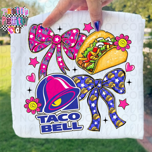 Taco Bell Bow Coquette Shirt – Cute Fast Food Graphic Tee