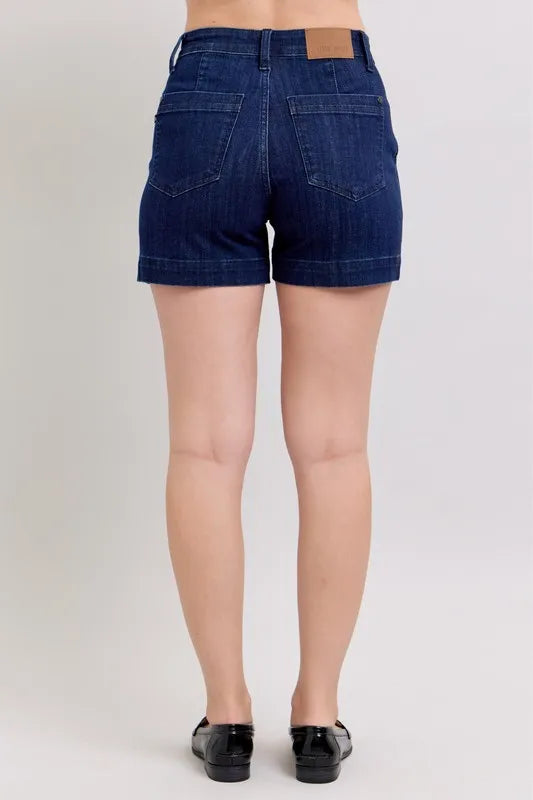 Judy Blue Full Size High Waist Denim Shorts Plus Size - Pretty Petty Co