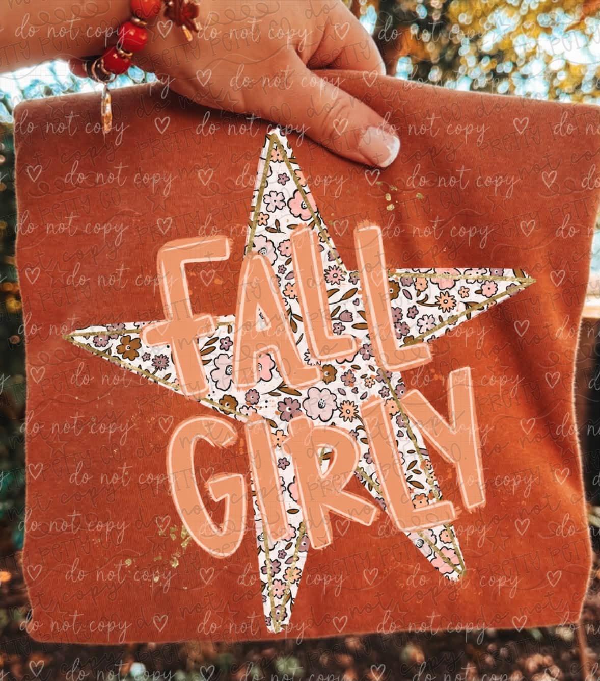 Fall Girly Graphic Tee | Floral Star Fall Shirt | Retro Autumn Graphic T-Shirt | Cute Trendy Fall Tee
