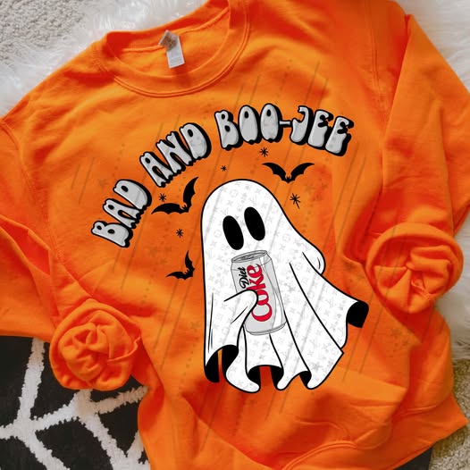 Bad and Boojee Halloween Ghost Sweatshirt – Funny Spooky Season Crewneck