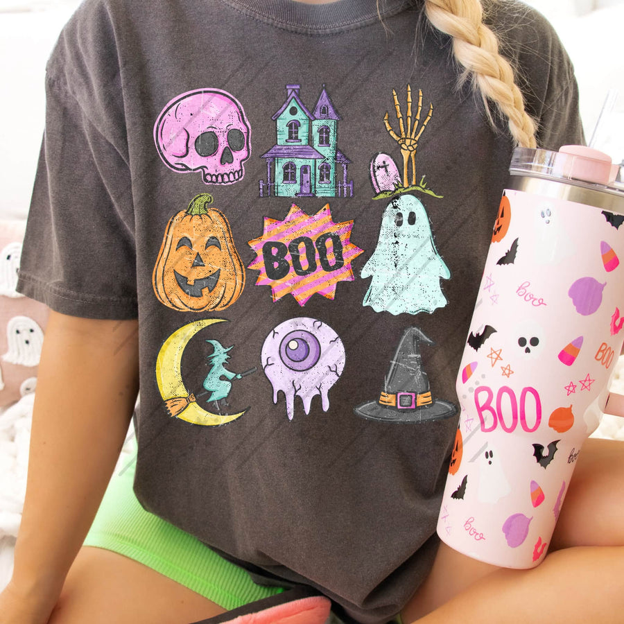Retro Halloween Boo Graphic Tee – Vintage Spooky Season Comfort Colors Shirt