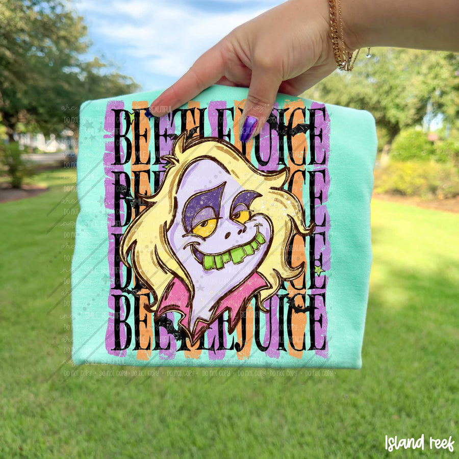 Retro Spooky Halloween Character Shirt | Comfort Colors Island Reef