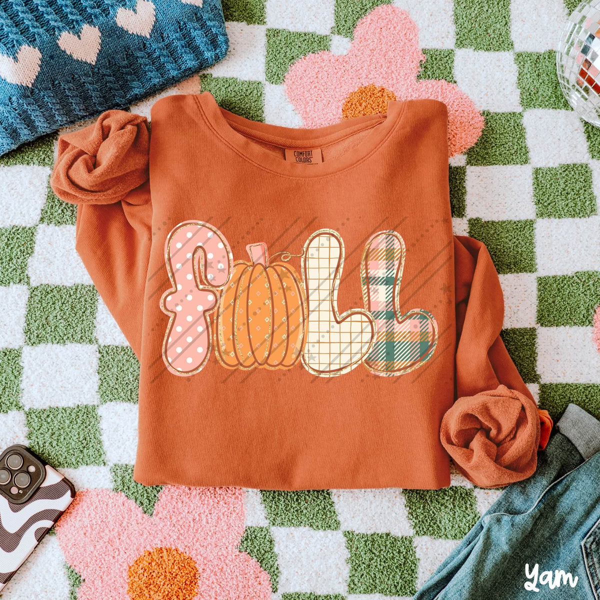 Retro Fall Graphic Tee | Pastel Pumpkin Autumn Shirt | Comfort Colors Cute Fall T-Shirt