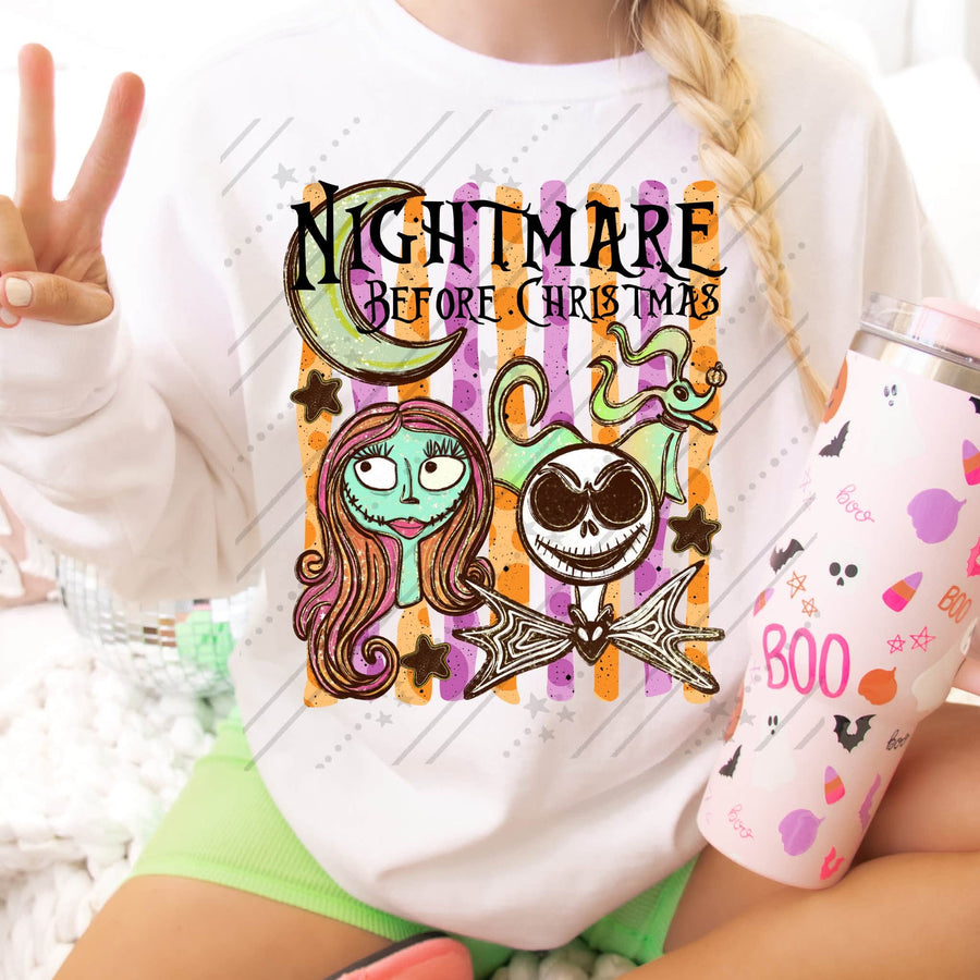 Retro Halloween Skeleton Couple Graphic Sweatshirt | Spooky Inspired Crewneck