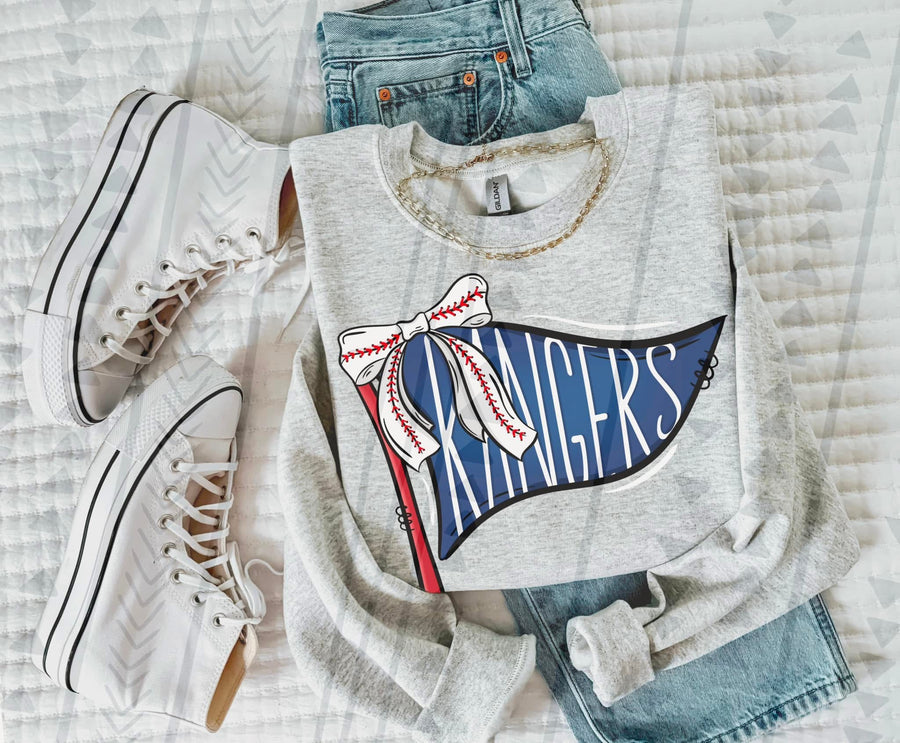 Baseball Team Pennant Flag Graphic Tee | Retro Game Day Shirt | Ballpark Aesthetic - Pretty Petty Co