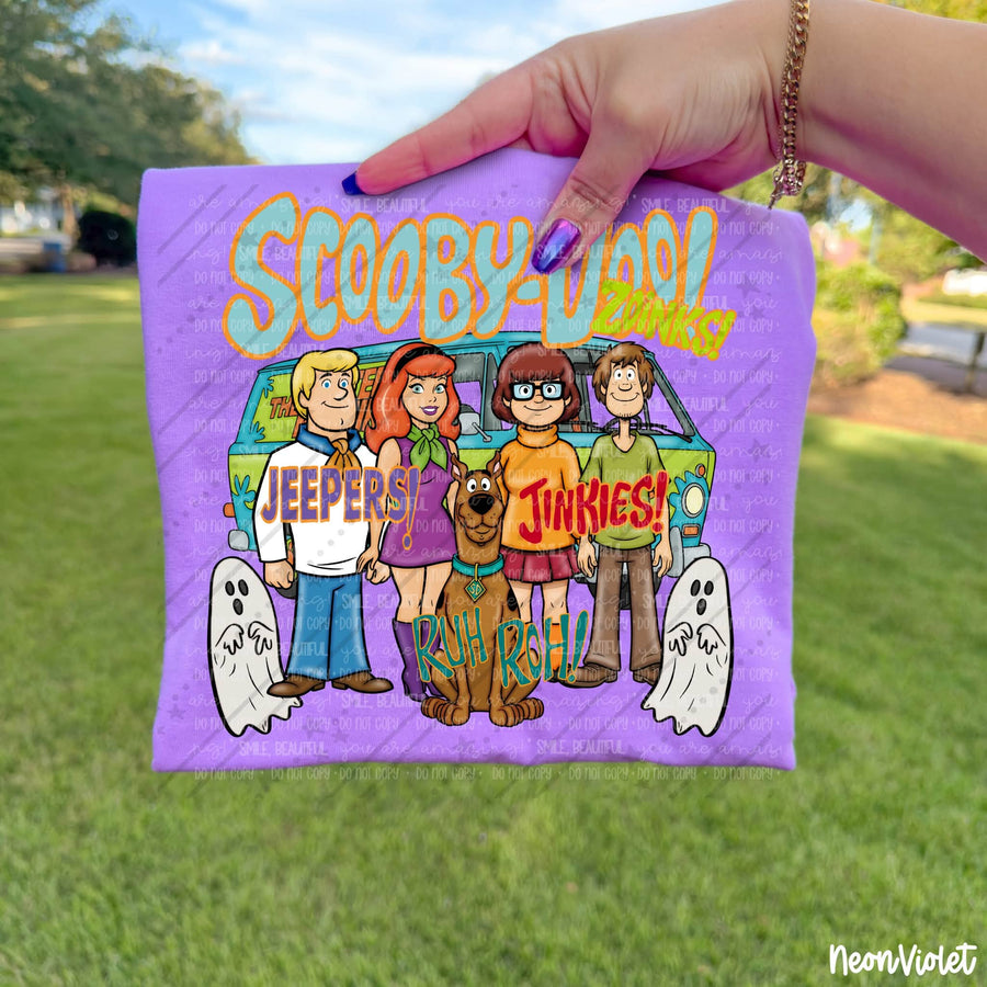 Scooby Doo Halloween Graphic Tee | Zoinks Jinkies Jeepers Ruh Roh Shirt | Retro Mystery Gang Halloween T-Shirt