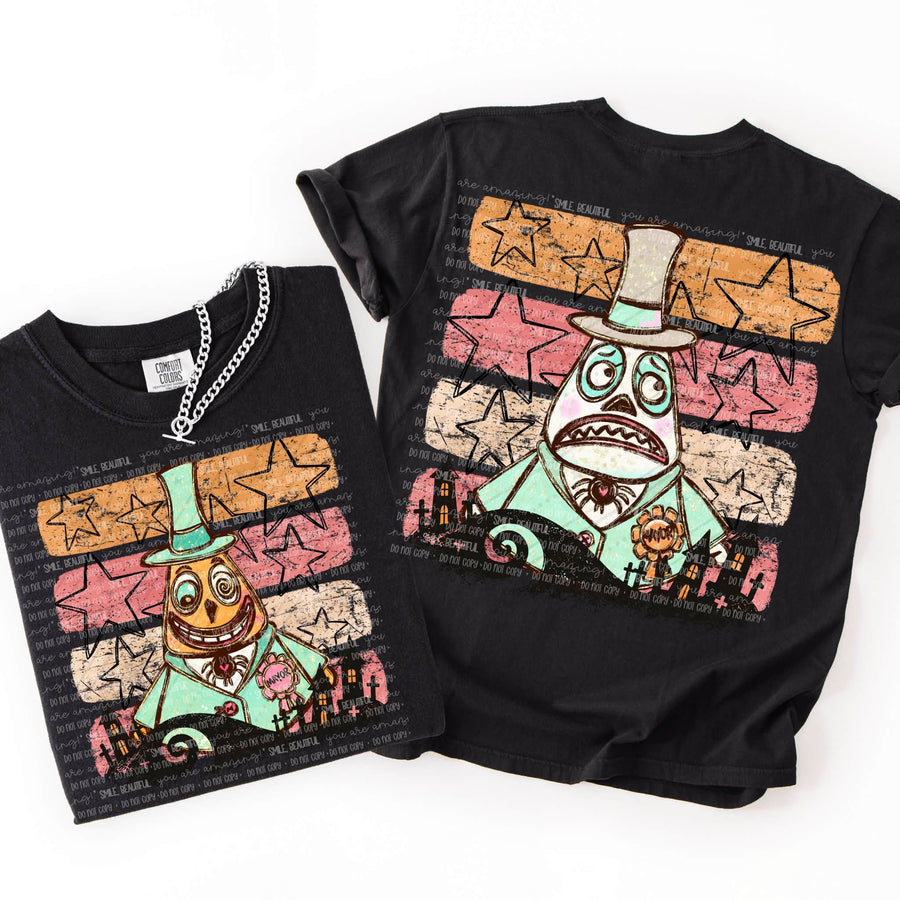 Vintage Halloween Mayor Graphic Tee – Comfort Colors Front & Back Shirt