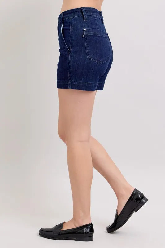 Judy Blue Full Size High Waist Denim Shorts Plus Size - Pretty Petty Co