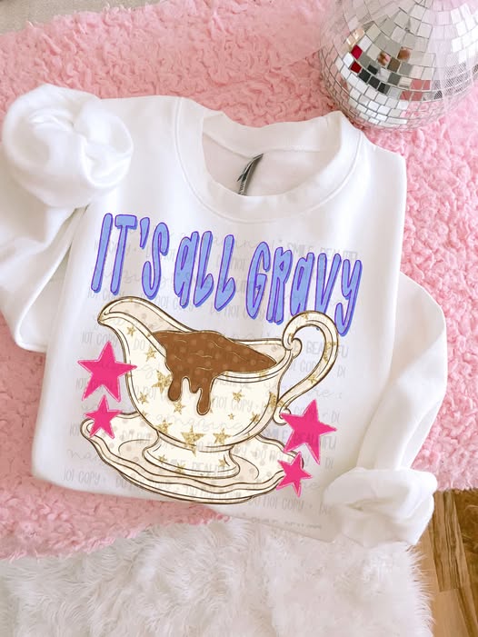 It's All Gravy Graphic Tee | Funny Thanksgiving Shirt | Retro Gravy Boat Design | Cute Friendsgiving T-Shirt