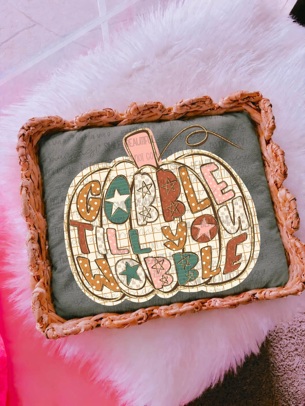 Gobble Till You Wobble Pumpkin Graphic Tee