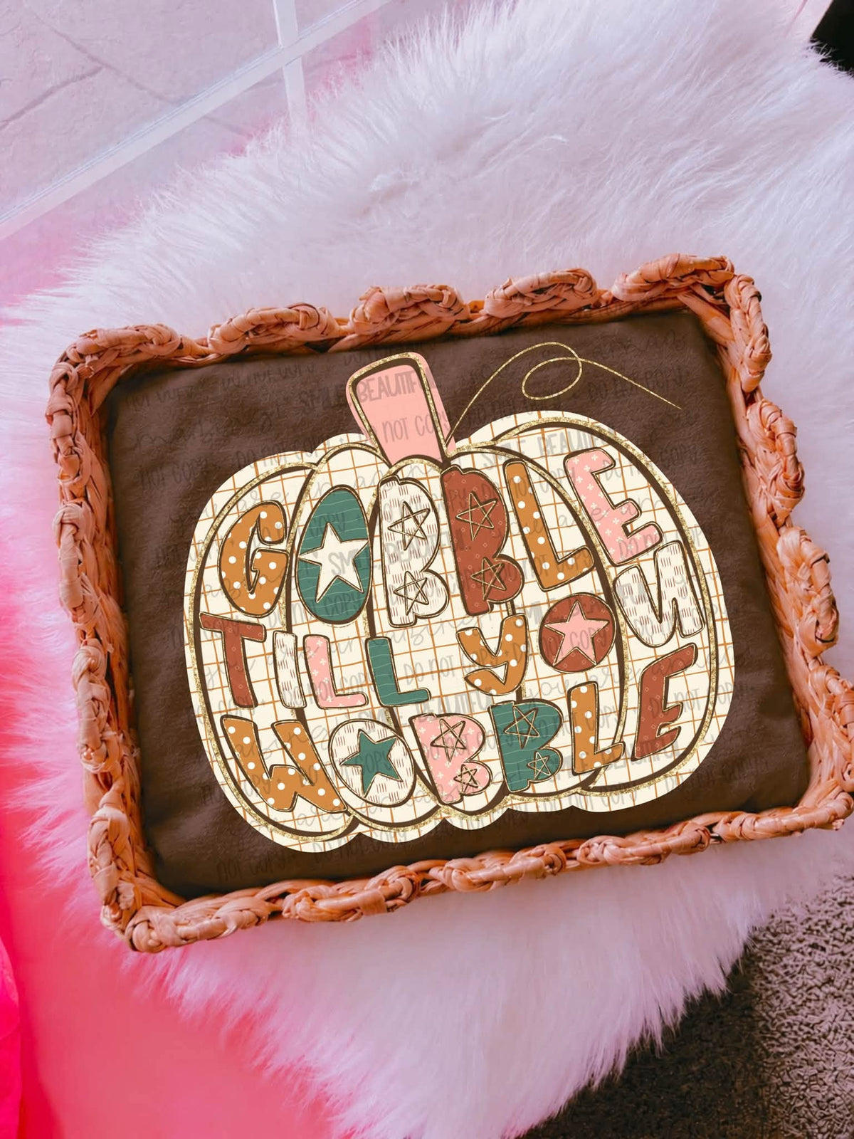 Gobble Till You Wobble Pumpkin Graphic Tee