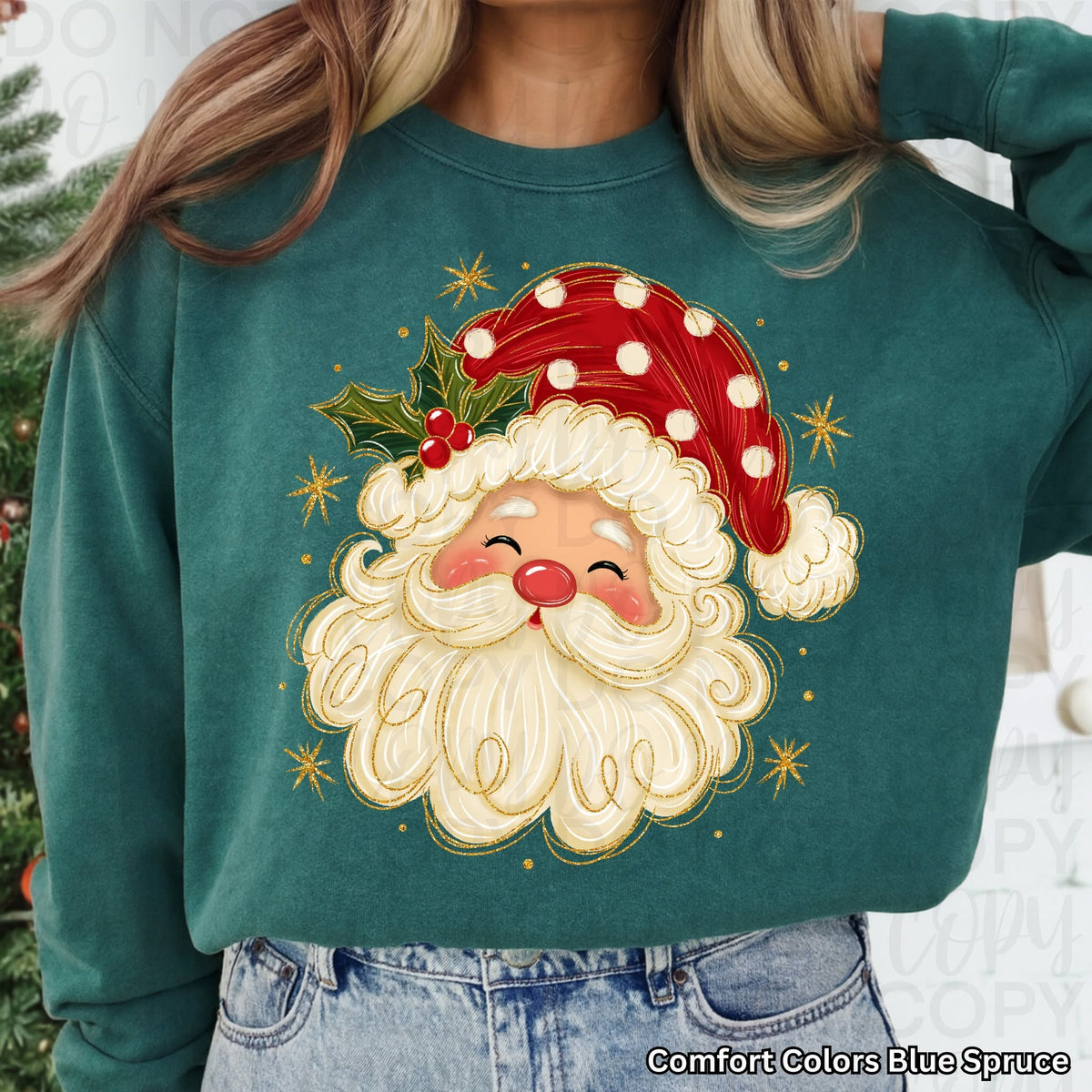 Retro Santa Face Christmas Shirt – Vintage Holiday Graphic Tee