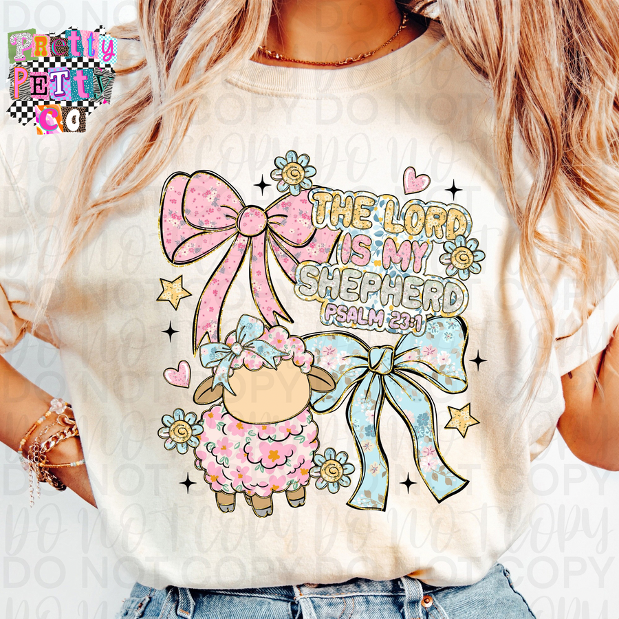 The Lord Is My Shepherd Shirt | Psalm 23 Christian Graphic Tee | Adult & Kids - Pretty Petty Co