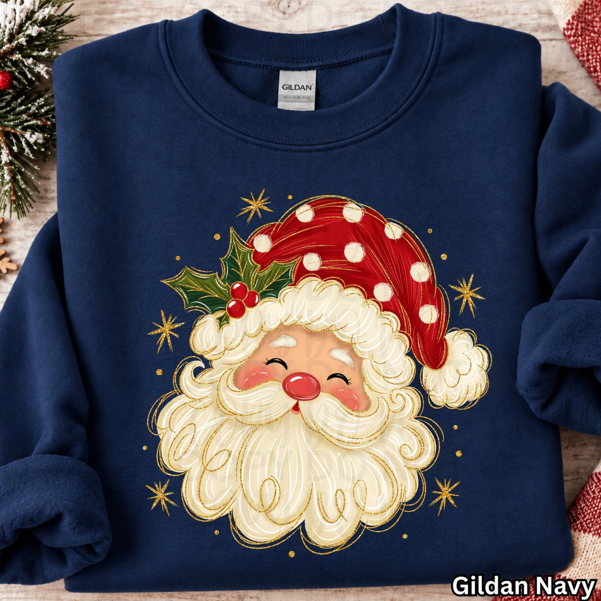 Retro Santa Face Christmas Shirt – Vintage Holiday Graphic Tee
