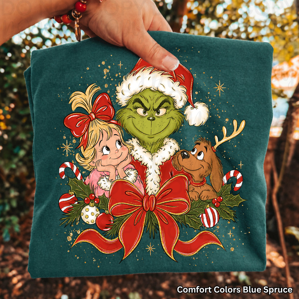 Grinch Christmas Sweatshirt, Cute Grinch Girl Shirt, Christmas Bow Sweatshirt, Grinch Reindeer Shirt, Whimsical Holiday Top, Christmas Gift