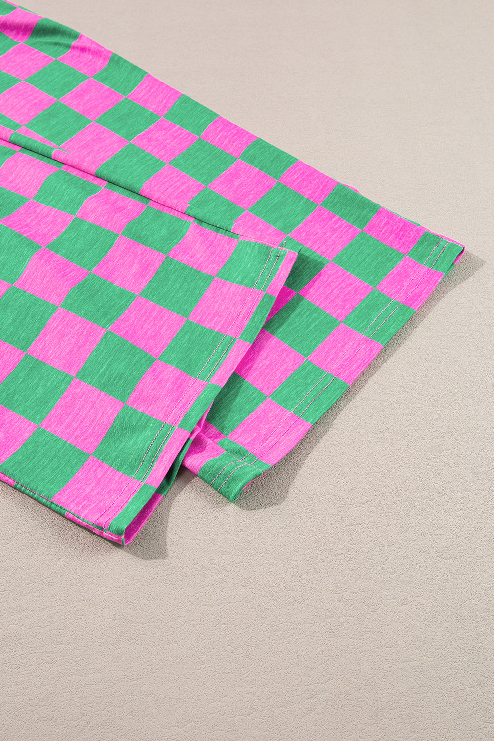 Green Checkered Print High Waist Wide Leg Pants - Pretty Petty Co