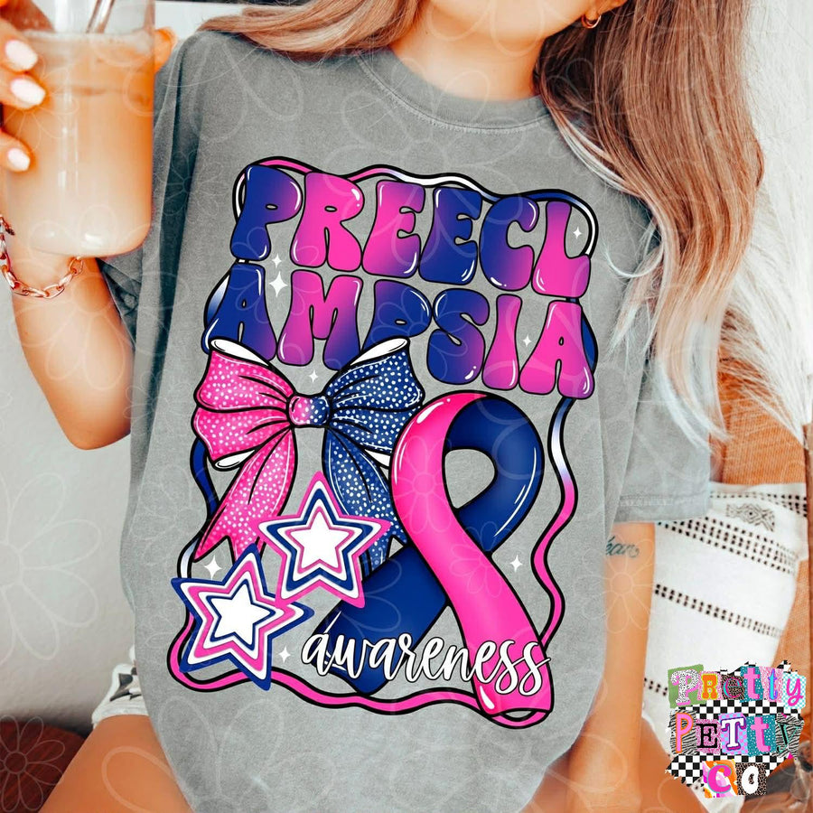 Preeclampsia Awareness Shirt | Ribbon Graphic Tee | Support Maternal Health T-Shirt - Pretty Petty Co